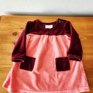 Hanna Andersson 6-9m Long-Sleeve Velvet Dress Top